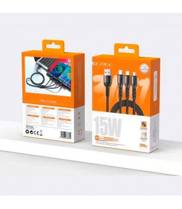 CABLE 3IN1 DC352 1.2M 15W USB 3.0A