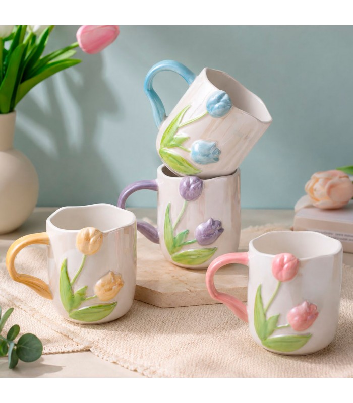 TAZA D/PORCELANA TULIPAN FLOR J28415