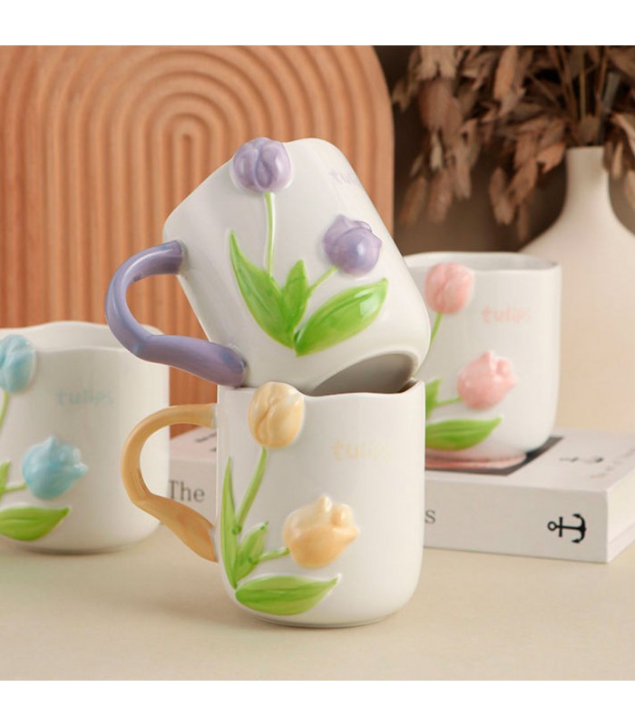 TAZA D/PORCELANA TULIPAN FLOR J28415
