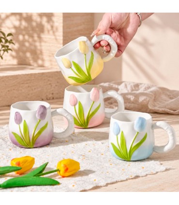 TAZA D/PORCELANA TULIPAN FLOR J28425
