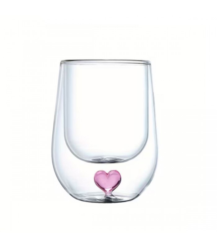 TAZA D/VIDRIO DOBLE C/CORAZON J28432