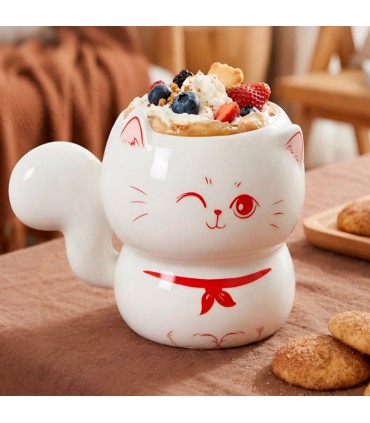 TAZA D/PORCELANA GATO BLANCO J28419