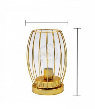 VELADOR METAL OVAL A PILA J20496