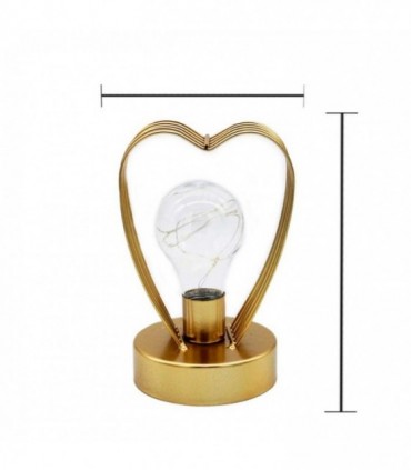 VELADOR METAL CORAZON A PILA J20506