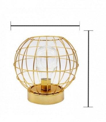 VELADOR METAL GLOBO GDE. A PILA J20507