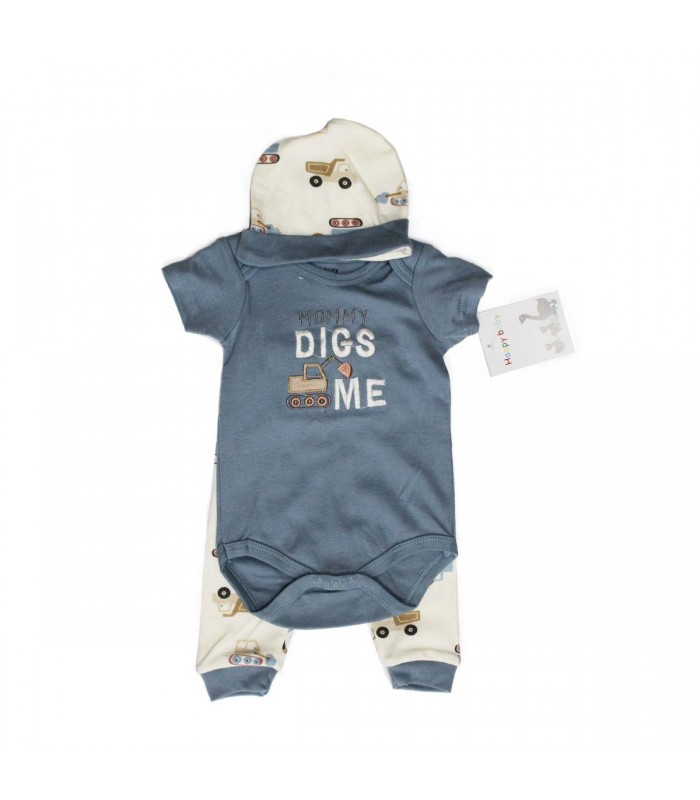 ROPA P/BEBE 3PCS MANGA CORTA C/GORRA J25316