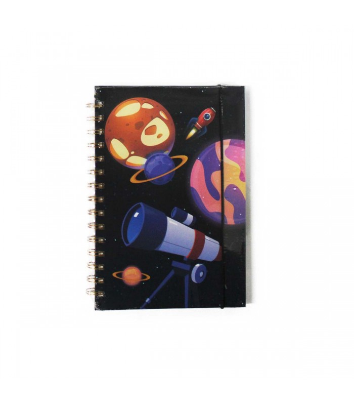 CUADERNO A5 C/GOMA SPACE J25367/25368/25369 80HJ