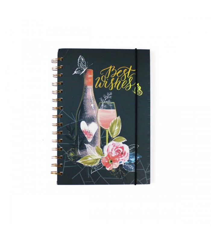 CUADERNO A5 C/GOMA FLORES J25371 80HJ