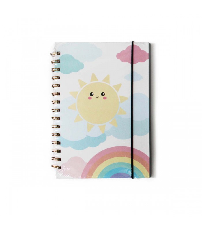CUADERNO A5 C/GOMA ARCO IRIS J25372 80HJ