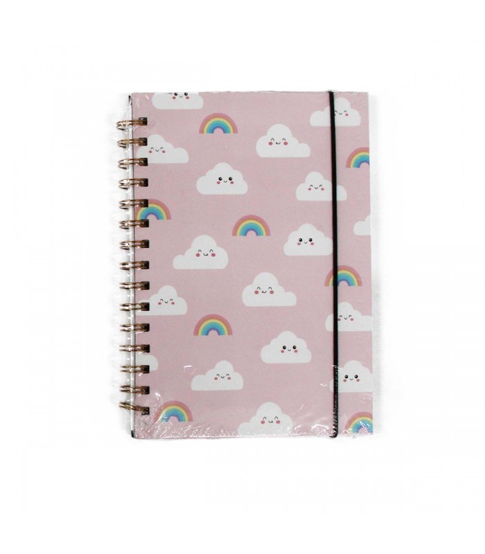 CUADERNO A5 C/GOMA ARCO IRIS J25372 80HJ