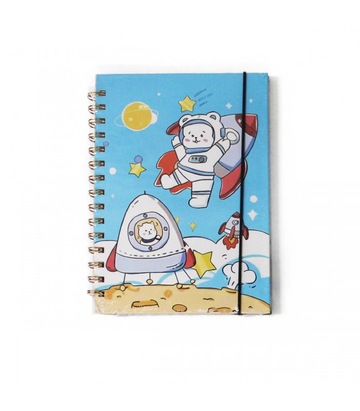 CUADERNO A5 C/GOMA SPACE J25367/25368/25369 80HJ