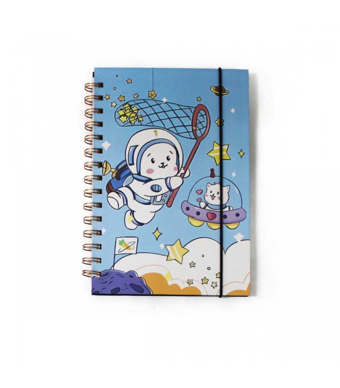 CUADERNO A5 C/GOMA SPACE J25367/25368/25369 80HJ