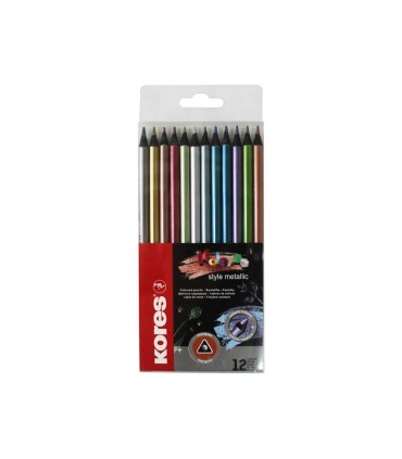 LAPIZ D/COLOR METALIZADO 12PCS J25051 KORES