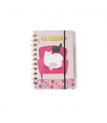 AGENDA PEQ.A6 C/GOMA GATO C/FLOR J25377